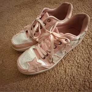 Pink and White Star Sneakers